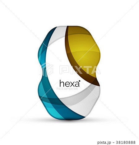 Clean professional hexagon shape business emblem Clean professional hexagon shape business emblem 38180888