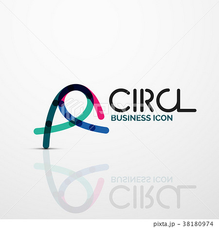 Abstract swirl lines symbol, circle logo icon Abstract swirl lines symbol, circle logo icon 38180974
