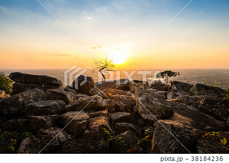 Aerial view landscape from the top of mountain 38184236