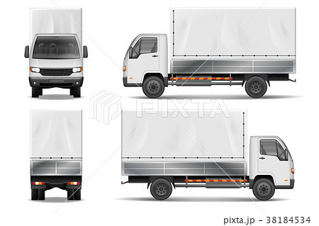 Semi truck isolated on white. Commercial realistic 38184534