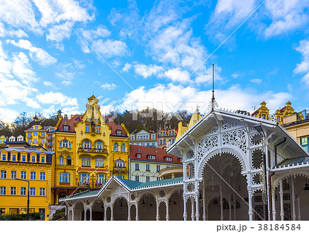 Hot springs colonnade in Karlovy Vary Hot springs colonnade in Karlovy Vary 38184584