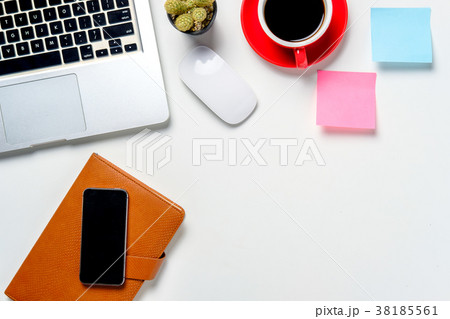 Office desktop with supplies. Office desktop with supplies. 38185561