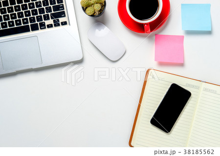 Office desktop with supplies. 38185562