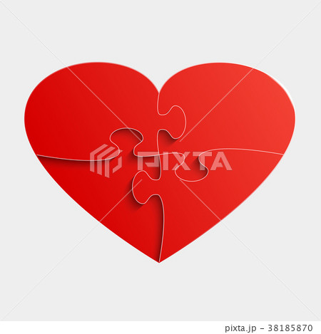 Red Piece Puzzle Heart Valentines Day, Love 38185870