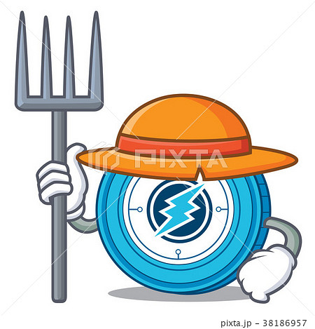Farmer Electroneum coin chracter cartoon 38186957