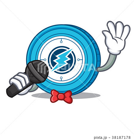 Singing Electroneum coin mascot cartoon 38187178