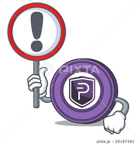 With sign Pivx coin character cartoon 38187482