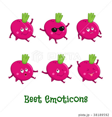 Beet smiles. Cute cartoon emoticons. Emoji icons 38189592