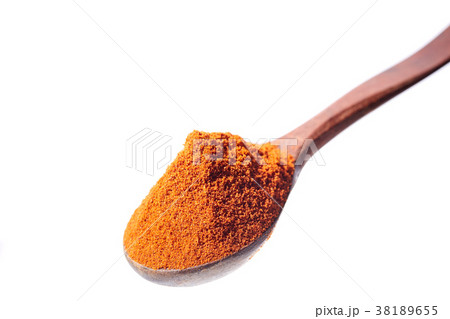Shichimi pepper in Wooden spoon on white Shichimi pepper in Wooden spoon on white 38189655