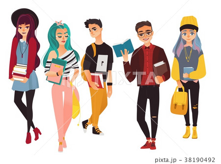Set of modern, hipster college, university Set of modern, hipster college, university 38190492