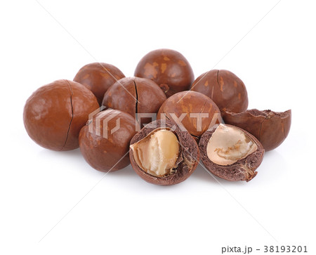 Macadamia nut isolated on white background. 38193201