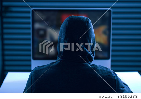 Skillful male gamer killing enemies 38196288