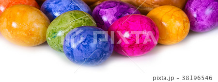 Colored decorated Easter eggs banner 38196546