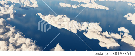 Aerial view of clouds over the sea Aerial view of clouds over the sea 38197351