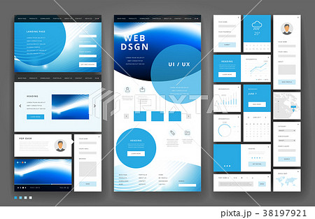 Website template design with interface elements 38197921