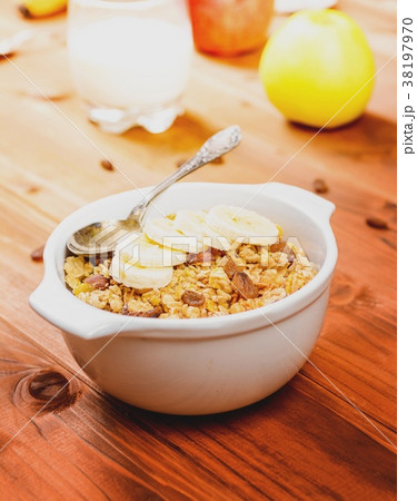 Muesli with banana 38197970
