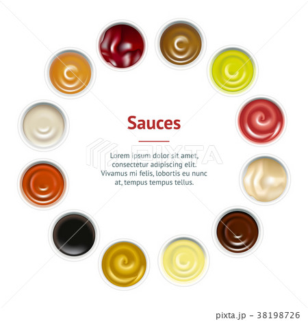 Realistic Detailed Sauces in Plate Banner Card Realistic Detailed Sauces in Plate Banner Card 38198726