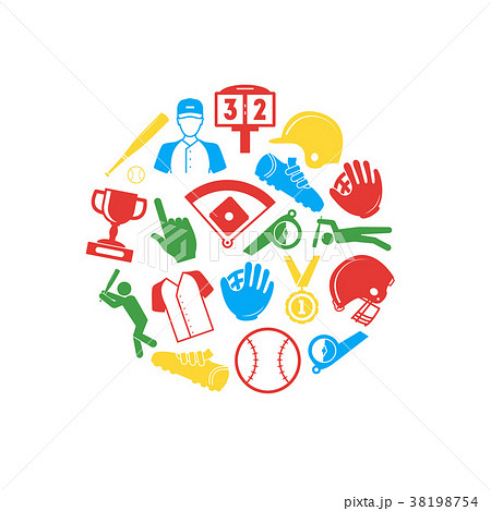 Symbol of Sport Baseball Round Design Template 38198754