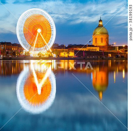 Toulouse landmarks by river. France 38199193