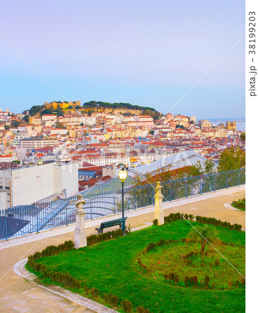 Lisbon skyline from famous viewpoint 38199203