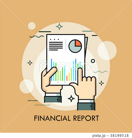 Human hands holding paper document with diagrams 38199518
