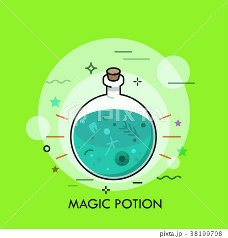 Green liquid in round bottom flask. Green liquid in round bottom flask. 38199708