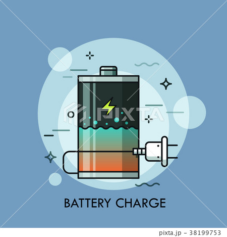 Rechargeable battery with liquid inside and plug 38199753
