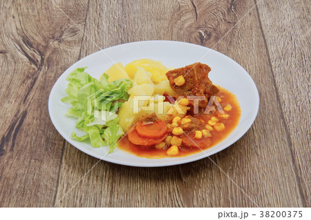 Mexican goulash with potatoes on a table 38200375