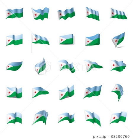 Djibouti flag, vector illustration 38200760