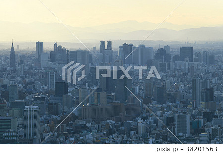 日本の東京都市風景(新宿などの超高層ビル群をの望む) 日本の東京都市風景(新宿などの超高層ビル群をの望む) 38201563