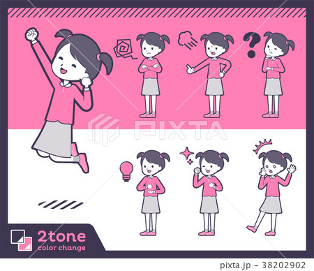2tone type Pink clothing girl_set 01 2tone type Pink clothing girl_set 01 38202902