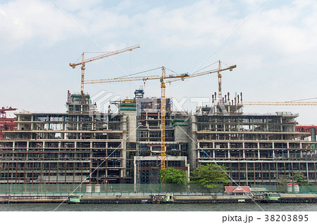タイ・バンコク・チャオプラヤ川からの風景・街並み 38203895