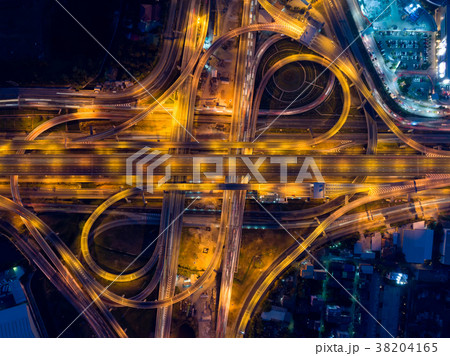 Top view over the highway,expressway Top view over the highway,expressway 38204165