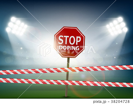 Road sign with stop doping 38204728