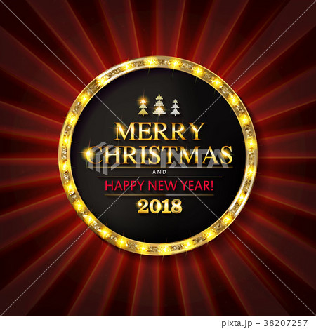 Christmas banner with light bulbs. Christmas banner with light bulbs. 38207257