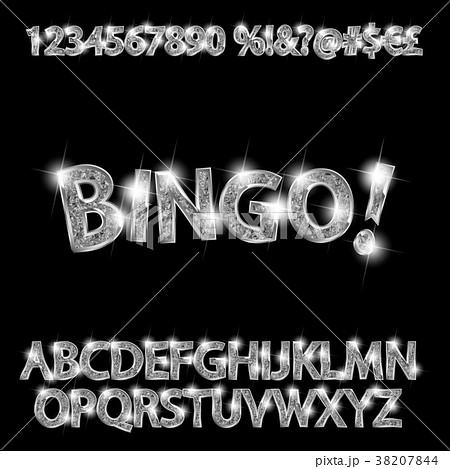 Bingo. Silver glowing alphabet and numbers 38207844