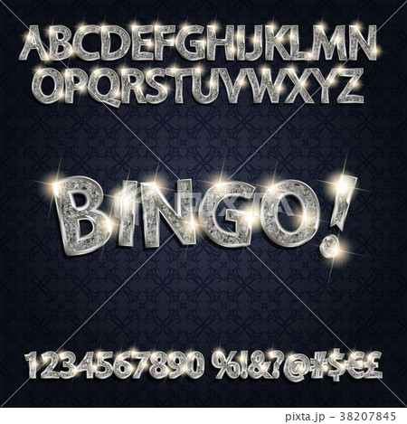 Bingo. Silver glowing alphabet and numbers Bingo. Silver glowing alphabet and numbers 38207845