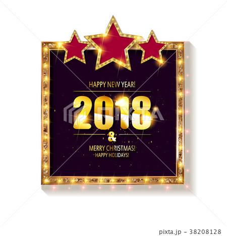 Christmas banner with light bulbs. Christmas banner with light bulbs. 38208128