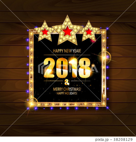 Christmas banner with light bulbs. Christmas banner with light bulbs. 38208129