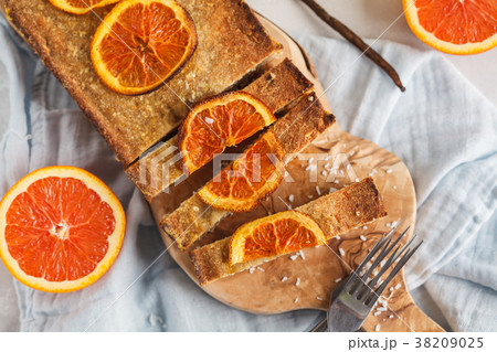 Healthy homemade orange cake with coconut Healthy homemade orange cake with coconut 38209025