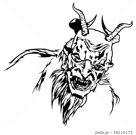 Satan Head with Scary Face Satan Head with Scary Face 38210173
