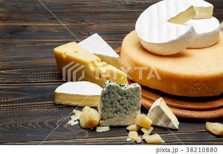 Various types of cheese - parmesan, brie Various types of cheese - parmesan, brie 38210880