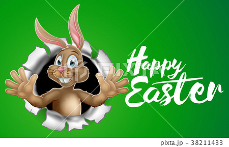 Happy Easter Bunny Rabbit Sign Happy Easter Bunny Rabbit Sign 38211433
