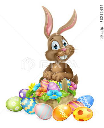 Easter Bunny With Basket of Eggs 38211435