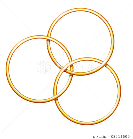 Three linking metal rings for showing magic trick. 38211609