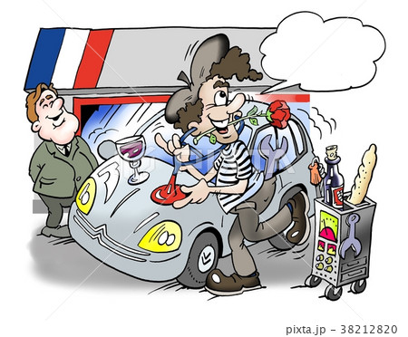 A French man repairs the car 38212820