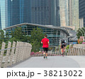 Runners and cyclists exercise in the morning 38213022