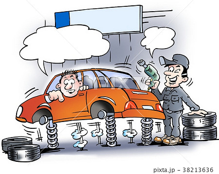 Cartoon illustration of a mechanic  38213636