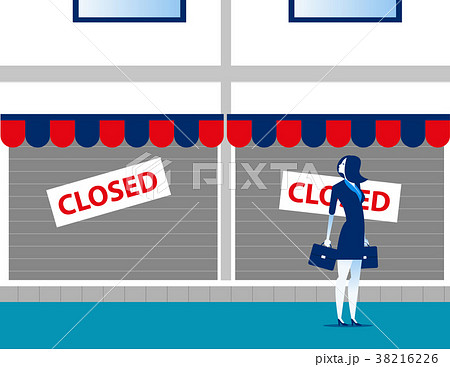 Businesswoman sad and looking at her small 38216226