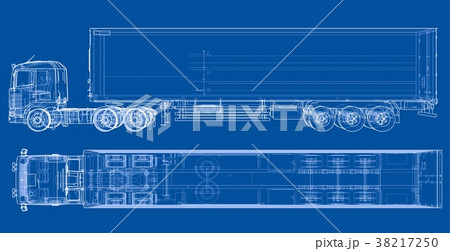 European truck outlined vector 38217250